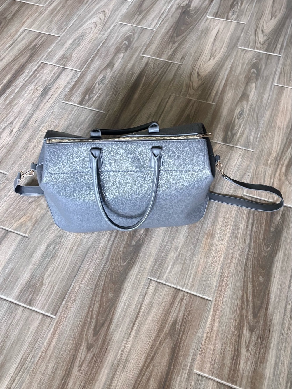 Grey Structured Weekender Bag